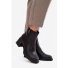 Kožené Zateplené Dámské Kotníkové Boty na Klín Vinceza 91159 (Velikost 39, Barva Černá)