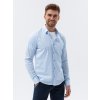 Pánská košile s dlouhým rukávem - K609 (Velikost L, Barva Světle modrá)