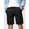 Klasické pánské chino šortky s ohrnutou nohavicí - V9 OM-SRCS-0197 (Velikost S, Barva Černá)