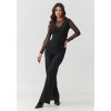 Elegantní dlouhý tylový overal M904 (Barva Černá, Velikost S)