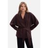 Sako bez límce, úpletové, otevřené B297 (Velikost S/M, Barva Vínová)
