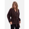 Sako bez límce, úpletové, otevřené B297 (Velikost S/M, Barva Vínová)