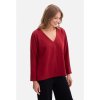 Úpletový top s výstřihem do V B304 (Velikost S, Barva Vínová)
