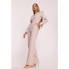 Dlouhý overal elegantní na večer M883 (Velikost S, Barva Béžová)