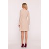 Šaty se zdobnými knoflíky v pase S419 (Velikost S, Barva Béžová)