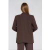 Oversize sako s dvouřadým zapínáním Z88 (Barva Hnědá, Velikost S)