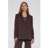 Oversize sako s dvouřadým zapínáním Z88 (Barva Hnědá, Velikost S)