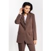 Klasické sako s kapsami, volný střih A747 (Velikost L, Barva Čokoládová)