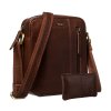 pánská taška přes rameno z pravé kůže se zipem (Barva Hnědá)