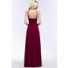 Dlouhé šaty s halter výstřihem a páskem s krystaly pro oslavy (Barva Bordová, Velikost 4XL)