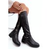 Dámské zateplené koleno vysoké boty SBarski HY07-329 (Velikost 38, Barva Černá)