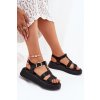 Dámské Sandály Na Platformě Se Zlatým Detalem  Fevire (Velikost 40, Barva Černá)