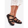 Dámské Sandály Na Platformě Se Zlatým Detalem  Fevire (Velikost 40, Barva Černá)