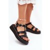 Dámské Sandály Na Platformě Se Zlatým Detalem  Fevire (Velikost 40, Barva Černá)