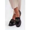 Lakované dámské mokasyny s ozdobnou sponou S.Barski HY52-546 (Velikost 38, Barva Černá)
