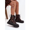 Kožené semišové boty na platformě zateplené  06565-01 (Velikost 38, Barva Černá)