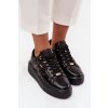 Lakované dámské tenisky na platformě Lee Cooper LCJ-25-09-3870 (Velikost 38, Barva Černá)