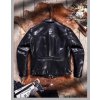 Pánská vintage bunda z telecí kůže v jezdeckém stylu (Barva Černá, Velikost 2XL)