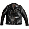 Motorkářská bunda z koňské kůže v retro stylu J24 (Barva Černá, Velikost XL)