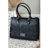Lakovaná kabelka s vyraženým vzorem NOBO BAG6150-M20 (Velikost ONE SIZE, Barva Černá)