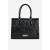 Lakovaná kabelka s vyraženým vzorem NOBO BAG6150-M20 (Velikost ONE SIZE, Barva Černá)