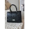 Lakovaná kabelka s vyraženým vzorem NOBO BAG6150-M20 (Velikost ONE SIZE, Barva Černá)