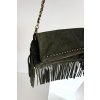 Semišová kabelka s třásněmi na řetízku   Narella (Velikost ONE SIZE, Barva Zelená)
