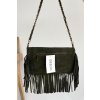 Semišová kabelka s třásněmi na řetízku   Narella (Velikost ONE SIZE, Barva Zelená)