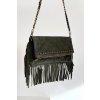 Semišová kabelka s třásněmi na řetízku   Narella (Velikost ONE SIZE, Barva Zelená)