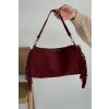 Kožená semišová kabelka s třásněmi  Jessira (Velikost ONE SIZE, Barva Červená)
