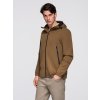 Pánská lehká bunda s voděodolnou úpravou a kapucí V2 C638 (Velikost S, Barva Hnědá)