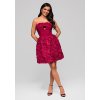 Společenské šaty LA-OM-DLR181 (Velikost XS, Barva Bordová)