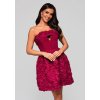 Společenské šaty LA-OM-DLR181 (Velikost XS, Barva Bordová)