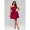 Společenské šaty LA-OM-DLR181 (Velikost XS, Barva Bordová)