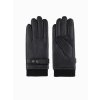Pánské kožené rukavice s dotykovou funkcí V1 OM-ACGL-0128 (Velikost M, Barva Černá)