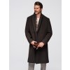 Pánský dvouřadý vlněný kabát V2 OM-COWC-0133 (Velikost S, Barva Černá)