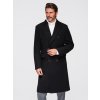Pánský dvouřadý vlněný kabát V2 OM-COWC-0133 (Velikost S, Barva Černá)