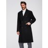 Pánský dvouřadý vlněný kabát V2 OM-COWC-0133 (Velikost S, Barva Černá)