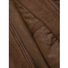 Pánská bunda z imitace semiše bomber V1 OM-JAFL-0232 (Velikost S, Barva Hnědá)
