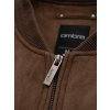Pánská bunda z imitace semiše bomber V1 OM-JAFL-0232 (Velikost S, Barva Hnědá)