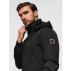 Pánská bunda s kapucí a vysokým límcem V1 OM-JANP-0222 (Velikost S, Barva Černá)