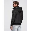Pánská bunda s kapucí a vysokým límcem V1 OM-JANP-0222 (Velikost S, Barva Černá)