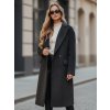 Dámský zimní kabát dlouhý oversize  NY0765z (Velikost S, Barva Černá)