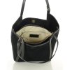 Italská kabelka, hobo taška, přírodní kůže (Barva Černá)