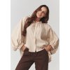 Elegantní oversize dámská košile C24 (Barva Béžová, Velikost ONE SIZE)