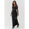 Maxi šaty s tylovým lemem M911 (Barva Černá, Velikost M)