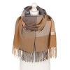 dámský šátek zdobený třásněmi (Barva světle hnědá)