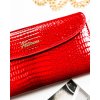 Dámská horizontální peněženka s reliéfním vzorem krokodýla (Barva Červená)