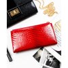 Dámská horizontální peněženka s reliéfním vzorem krokodýla (Barva Červená)