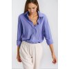 Viskózová oversize košile K95 (Barva Fialová, Velikost S)
